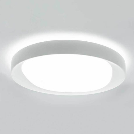 LED-Deckenleuchte Box Weiß in runder Form, moderne Beleuchtungslösung für stilvolle Räume.