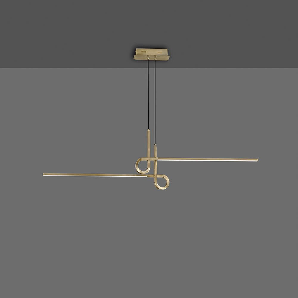 LED-Pendelleuchte Cinto geschwungen 2-flammig in modernem Design, elegantes Licht für stilvolle Räume.