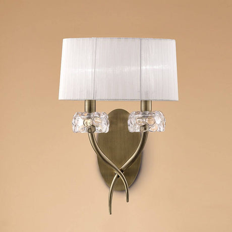 Loewe 2-flammige Wandleuchte mit runder Form, Glas und Metall, ideal für zeitgemäße Flure.