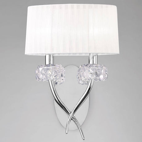 Loewe 2-flammige Wandleuchte mit runder Form, Metall- und Glaselementen in einem stilvollen Design.