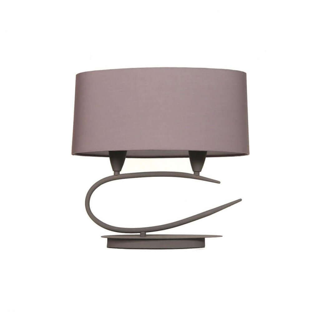 Lua Doppel-Tischleuchte in modernem Design mit runder Lampenschirm und stilvollem Metallgestell.