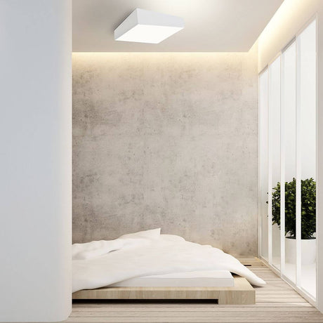 Mini Deckenleuchte 8-flammig in modernem Schlafzimmer mit klaren Linien und neutralen Farben