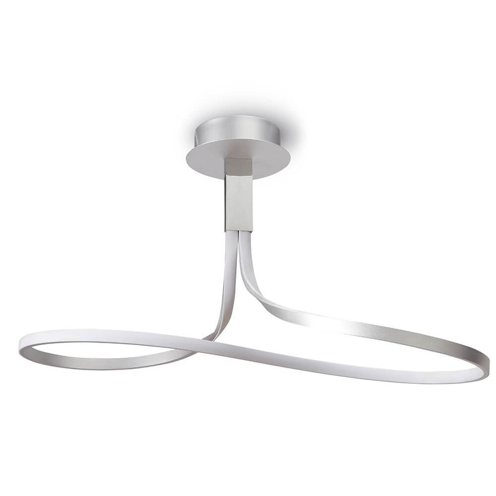 Nur LED-Deckenleuchte 40W mit geschwungener Form aus Metall und Kunststoff für moderne Räume.