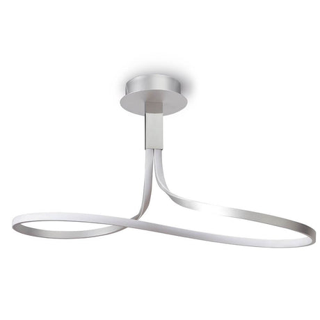 Nur LED-Deckenleuchte 40W mit geschwungener Form aus Metall und Kunststoff für moderne Räume.