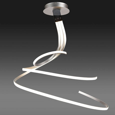 Nur Spiral Dimmbare LED Deckenleuchte Groß in eleganter, geschwungener Form aus Metall und Kunststoff