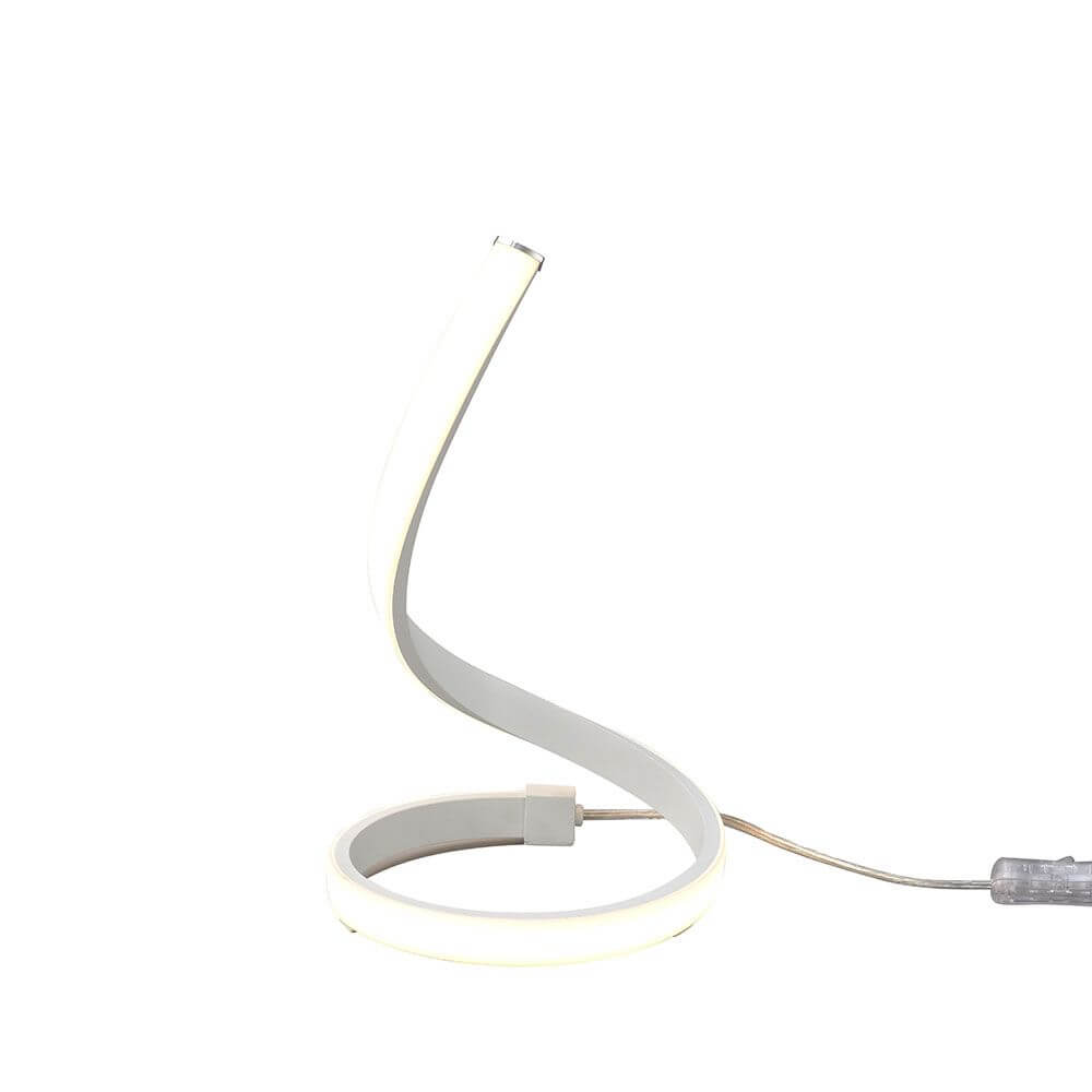 Moderne Nur Tischleuchte LED in geschwungener Form, ideal für Wohnzimmer und Essbereiche.