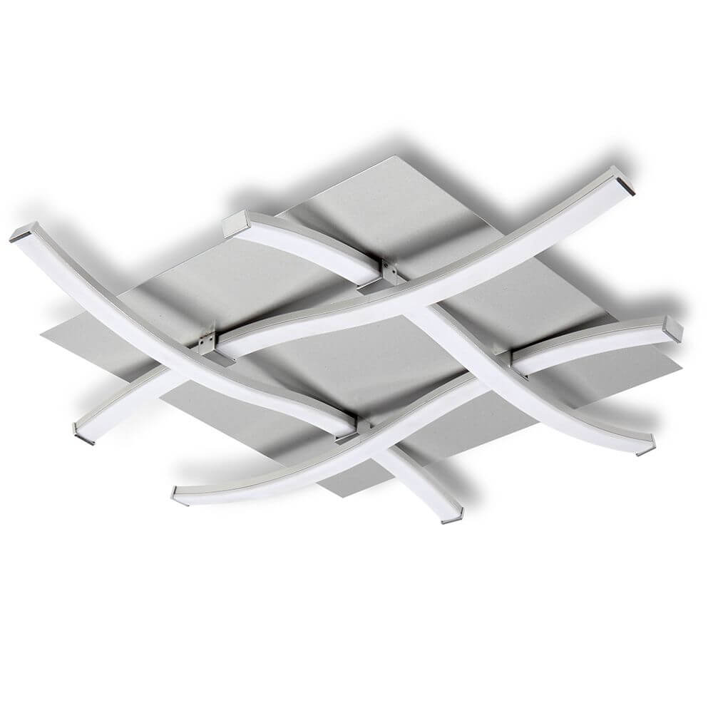 Nur quadratische LED-Deckenleuchte mit geschwungener Form und hochwertiger Verarbeitung.