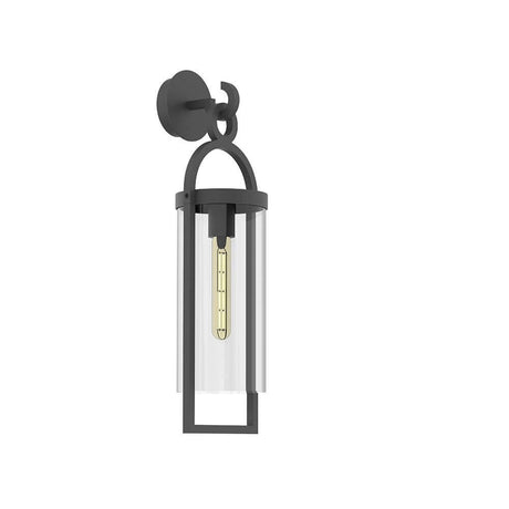 Outdoor Wandlampe Maya Dunkelgrau, Lang – moderne Wandlampe mit Metall und Glas in Dunkelgrau.