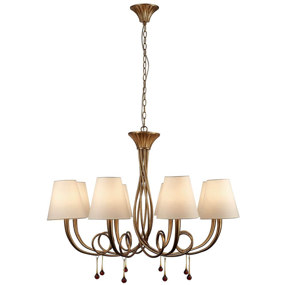 Paola Pendelleuchte 8-flammig mit elegantem Design und runder Form, ideal für zeitgemäße Flure.