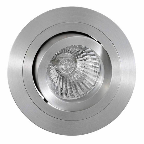 Runde Einbauleuchte Basico Gu10 in modernem Metall-Design, ideal für Eingangsbereiche und stilvolle Beleuchtung.