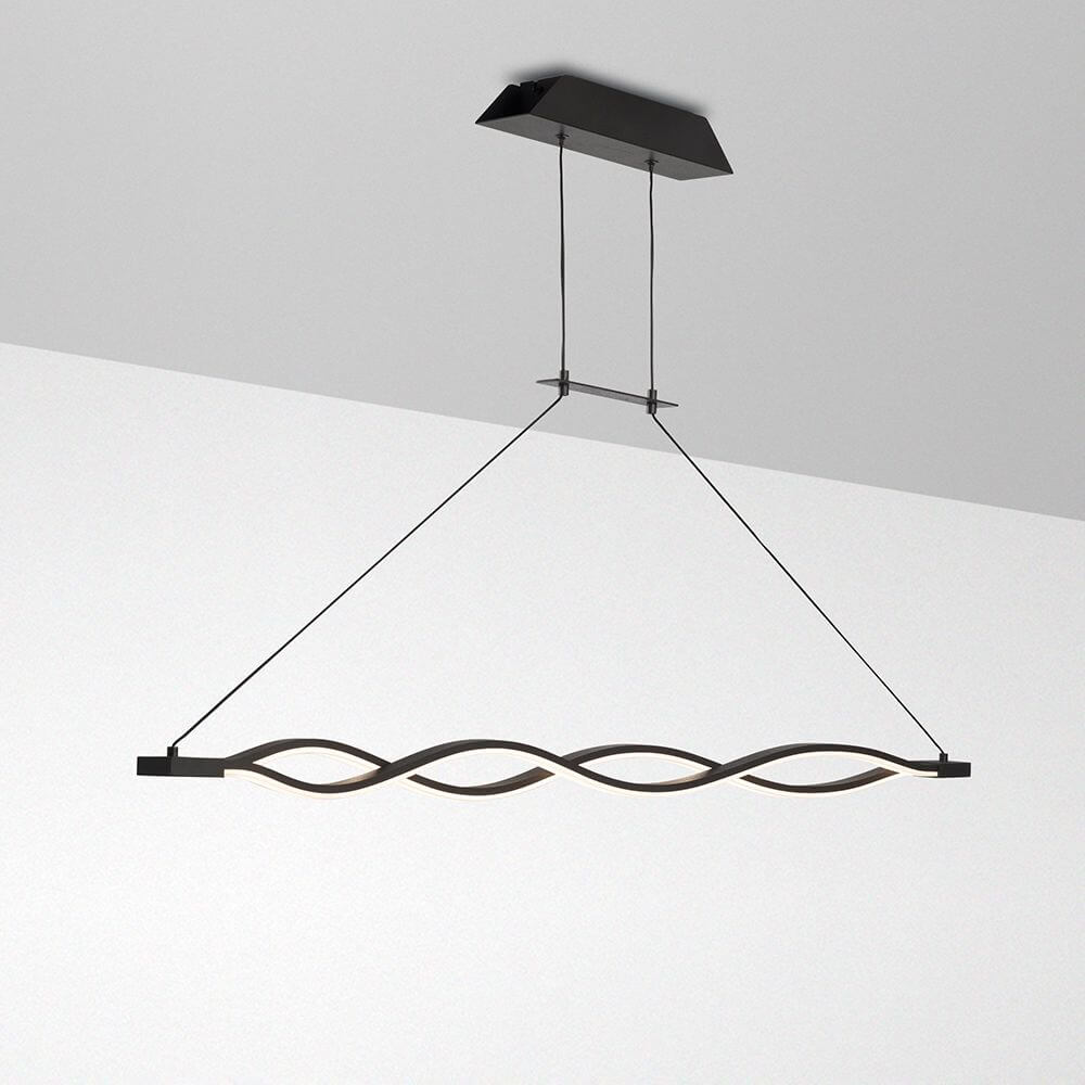 Sahara 42 Watt LED-Hängeleuchte Dimmbar in geschwungener Form für moderne Innenräume.