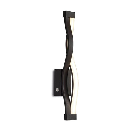 Sahara LED Wandlampe mit Touchdimmer in eleganter geschwungener Form aus Metall.
