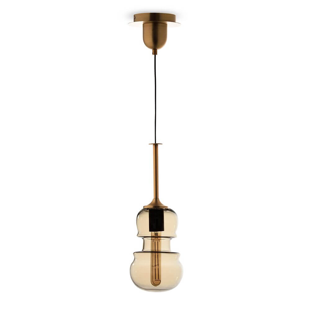 Sonata Geigen-Pendelleuchte in stilvollem Design aus Metall und Glas, modern und dekorativ.