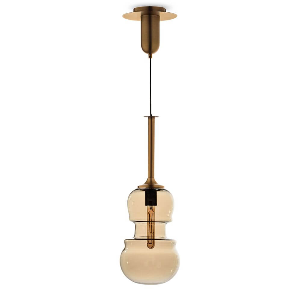 Sonata Geigen-Pendelleuchte in Bronze mit Glasdesign, modernes Lichtdesign für anspruchsvolle Einrichtung.