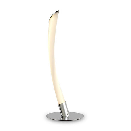 LED-bordlampe Armonia i buet form med høykvalitets bearbeiding i metall og plast.