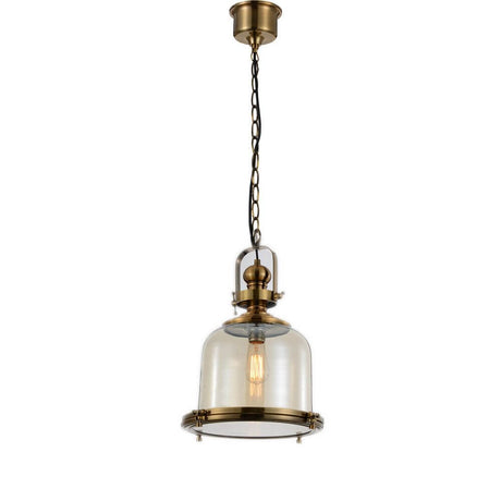 Vintage pendant lamp antique brass brass cylindrical