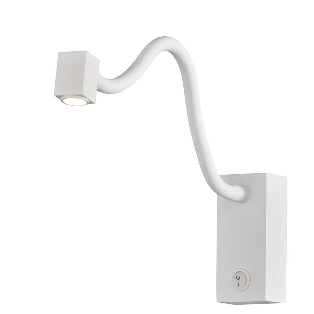 LED-Wandlampe Eckig Boavista mit Lesearm in modernem Design mit flexiblem Lesearm und eckiger Form.