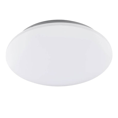 Zero II Cool Light LED-Deckenleuchte Weiß in runder Form mit Metall- und Acryloberfläche.