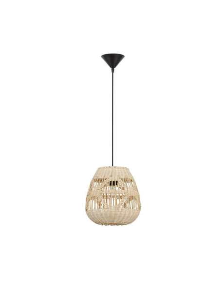 Marlo pendant light Pear Beige Rattan made of light rattan, ideal for dining rooms and living rooms in an ethnic and Scandinavian style.