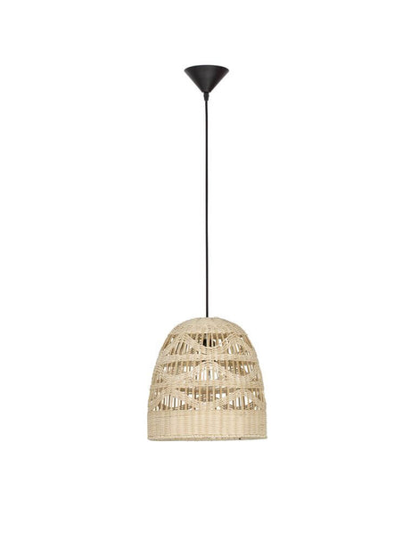 Marlo pendant light bell beige rattan made of high-quality rattan in ethno-Scandinavian style.