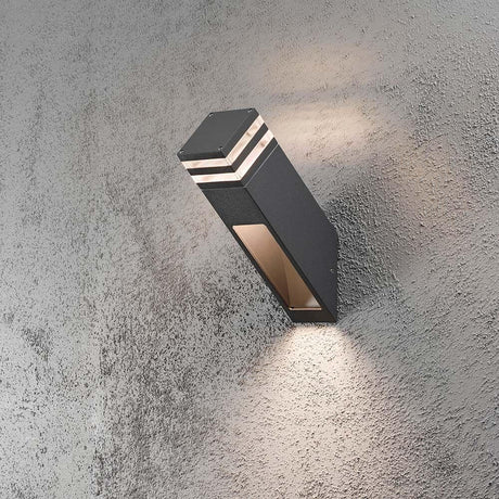 Massa LED outdoor wall light anthracite, clear acrylic glass mounted on a wall.