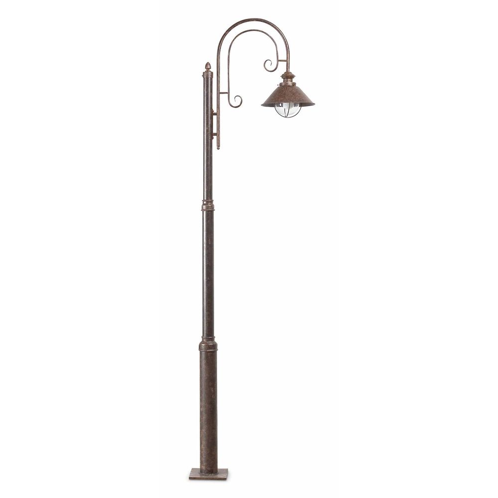 Mastleuchte NAUTICA IP33 Rostbraun im Vintage-Stil für Außenbereiche, ideal zur Beleuchtung von Gärten und Wegen.