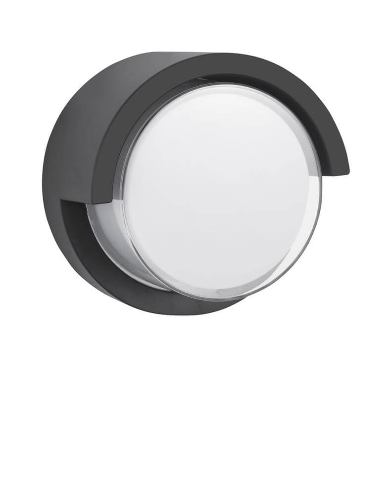 Max LED Außenwandleuchte Ø 10cm 3000K Dunkelgrau IP65 mit modernem Design und warmweißem Licht.