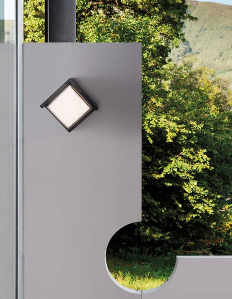 Max LED Außenwandleuchte Quadratisch 3000K Dunkelgrau IP65 moderne Außenleuchte in Dunkelgrau