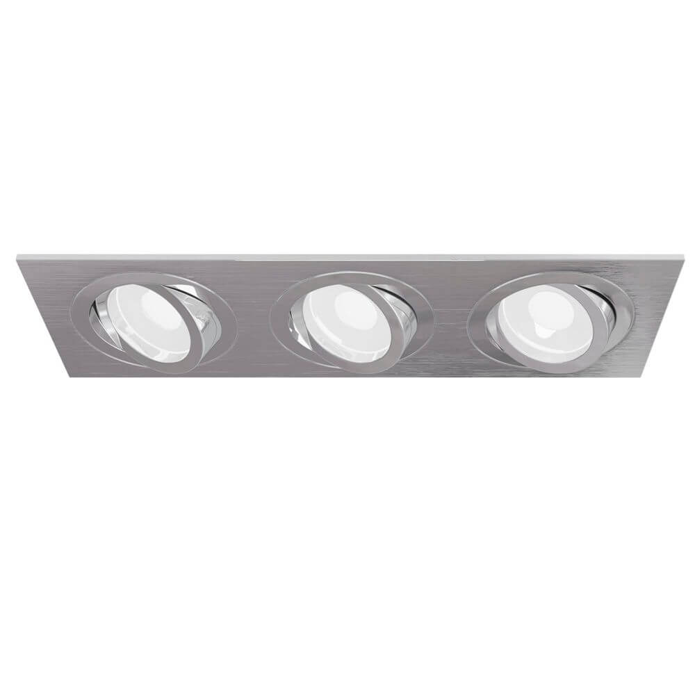 Atom 3-flammig Einbauleuchte mit verstellbaren Strahlern in modernem Design aus Metall.