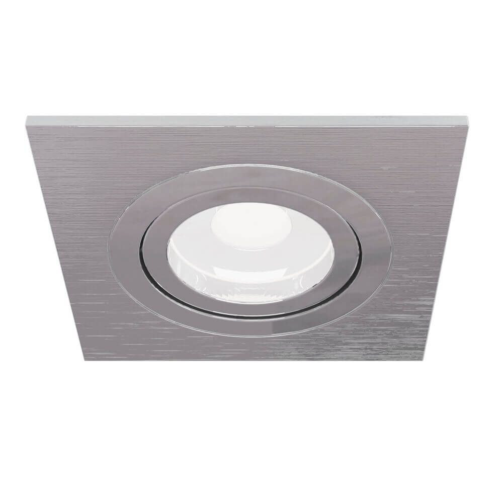 Atom eckige Einbauleuchte mit verstellbarem Strahler und pulverbeschichtetem Metall in modernem Design.