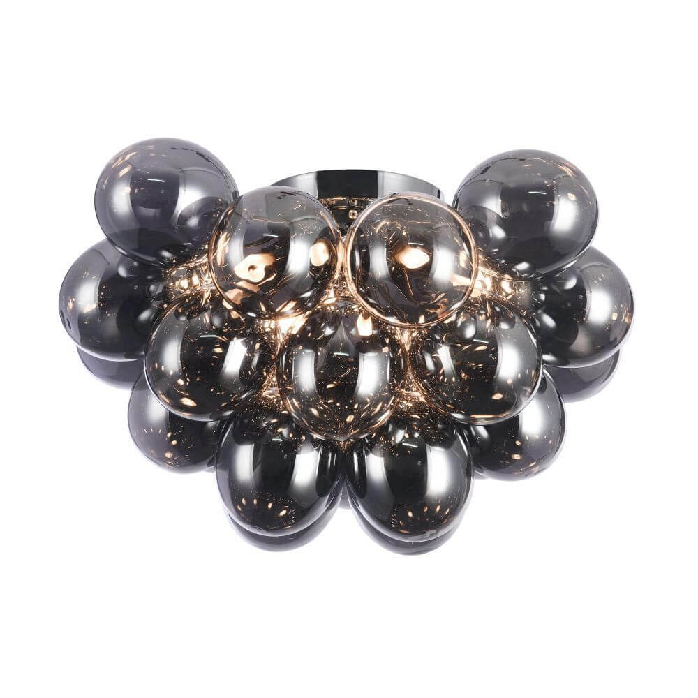 Balbo 8-flammige Glas-Deckenleuchte mit rundem Diffusor und robustem Metallkorpus.