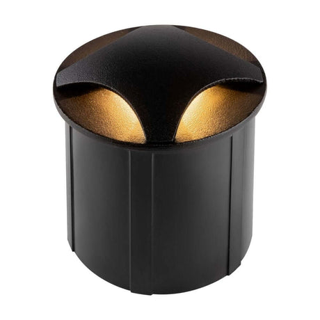 Biscotti LED Außen-Einbauleuchte Schwarz IP65 mit modernem Design und warmem Licht.