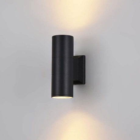 Bowery outdoor wall light up & down light IP54 in modern design, black, for outdoor areas, LEDs recommended.
