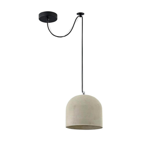 Suspension Broni Ø 20 cm gris avec abat-jour en béton et fixation en métal.