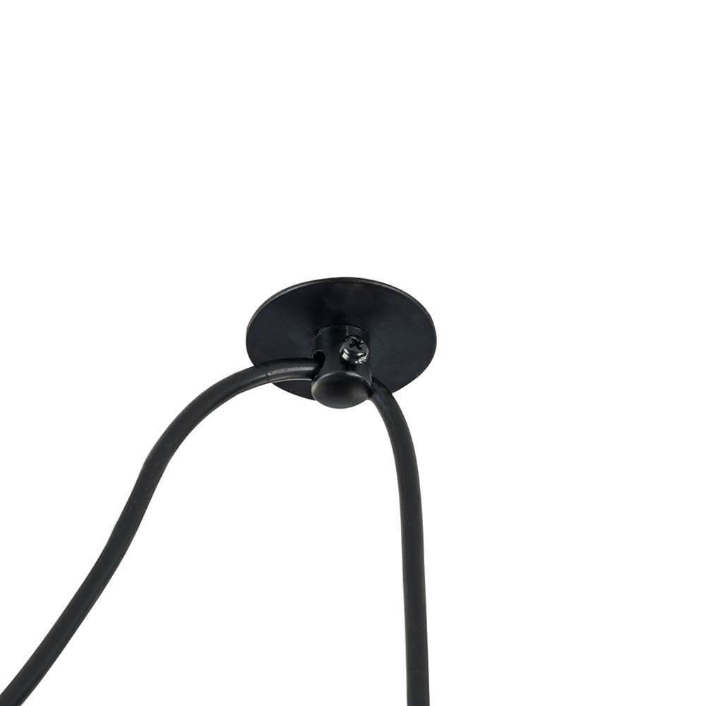 Broni Pendelleuchte Ø 20cm Grau - Befestigung aus Metall und Kabelansicht.
