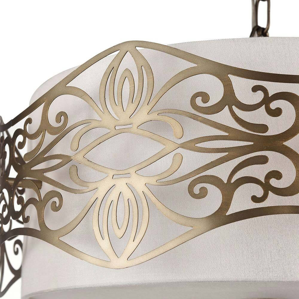 Burgeon Pendelleuchte Bronze mit Metallrahmen und Schablonendekor in Bronze-Ausführung