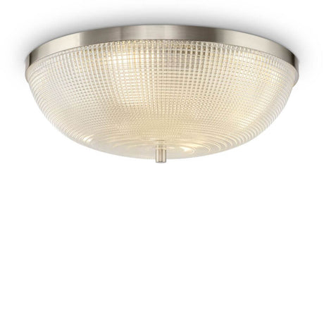 Coupe Deckenlampe mit strukturiertem Glas, antike Metallbeschläge und fakturiertes Glas in modernem Design.