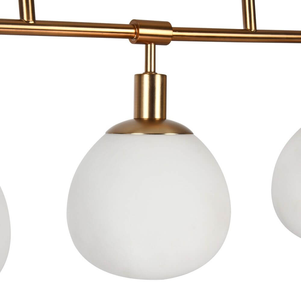 Erich Hängeleuchte 5-flammig mit mattem Glasdiffusor und hochwertigem Metallgestell.