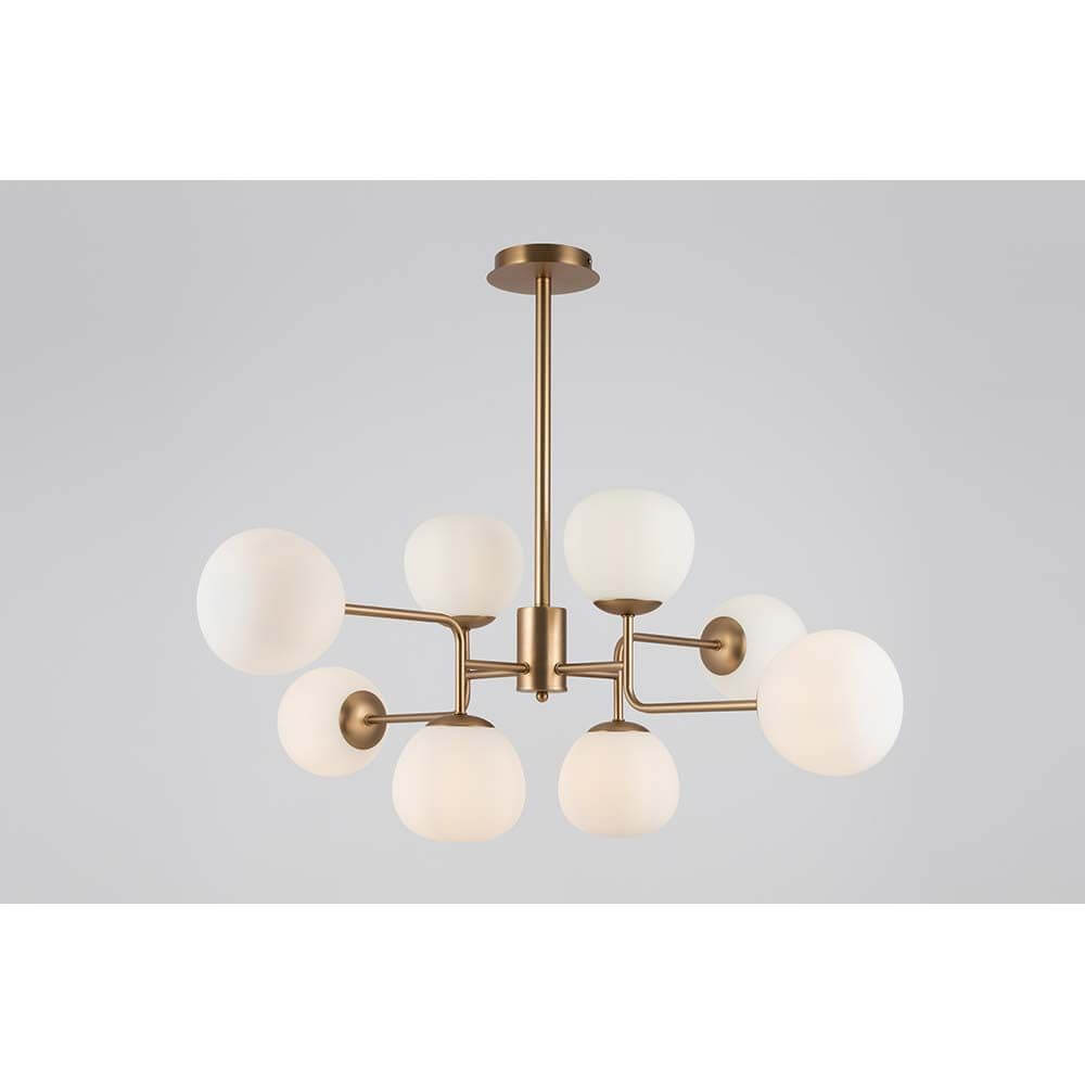 Erich Hängeleuchte mit Metallrahmen und mattierten Diffusoren aus Glas in modernem Design.