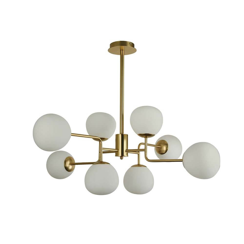 Erich Hängeleuchte mit Metallrahmen und mattierten Glasdiffusoren in modernem Design.