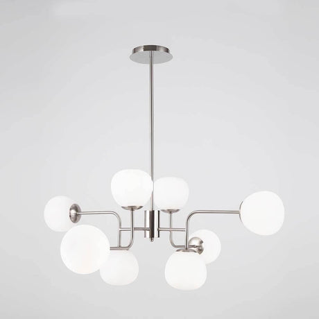 Erich Hängeleuchte mit Metallrahmen und mattierten Diffusoren aus Glas, 3-teilige Stange.
