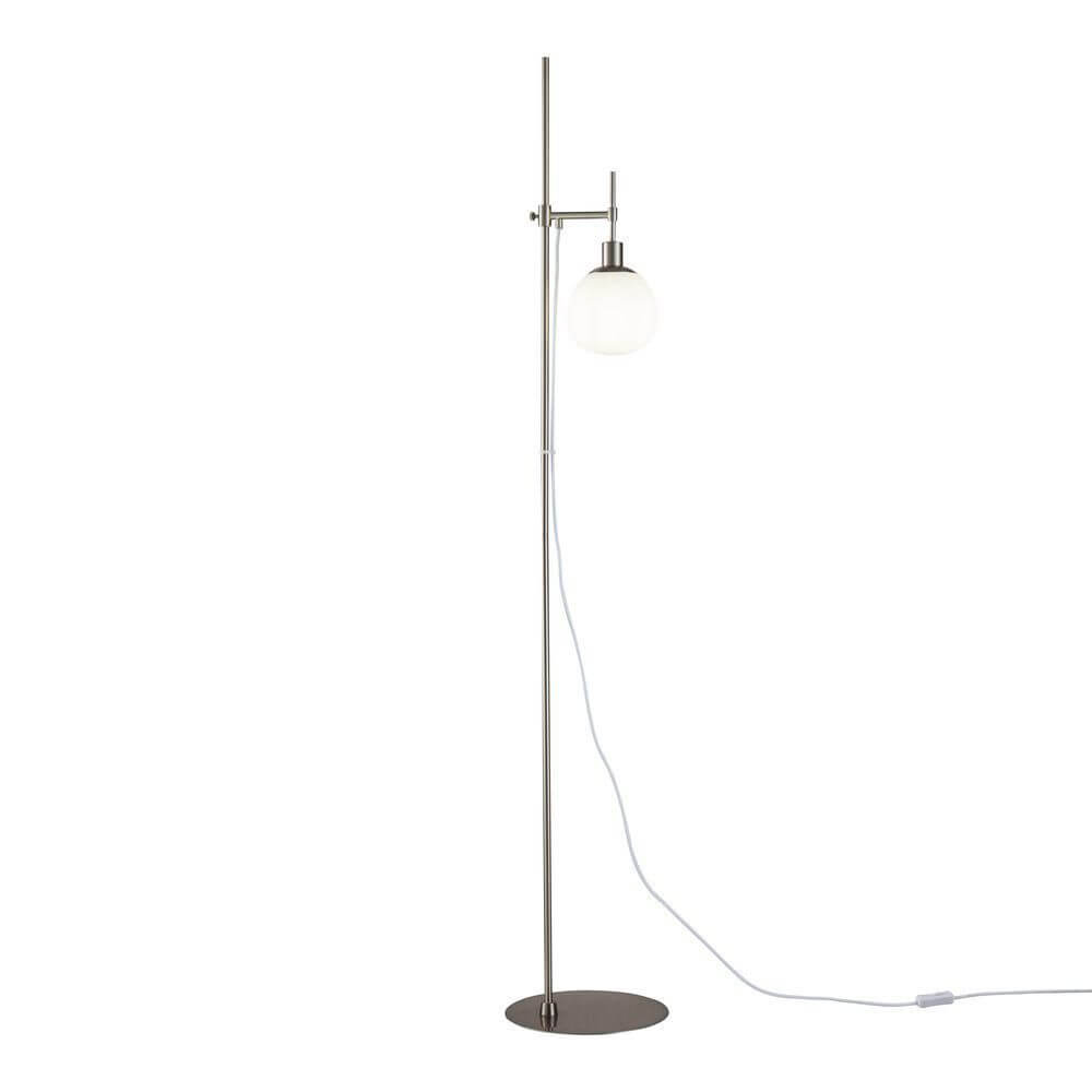 Erich Stehleuchte 155cm aus hochwertigem Metall mit mattierten Glasdiffusoren, verstellbar und modern.