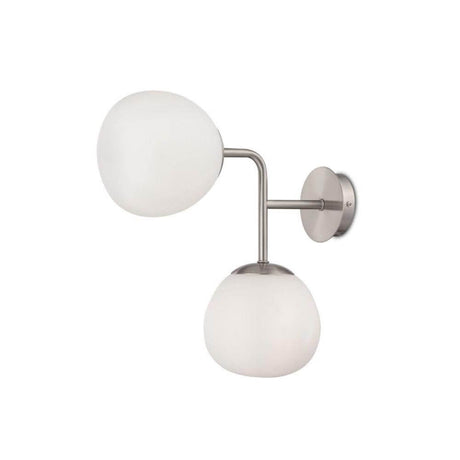 Erich wall light Big in a modern design with matte glass diffusers and adjustable metal rod.