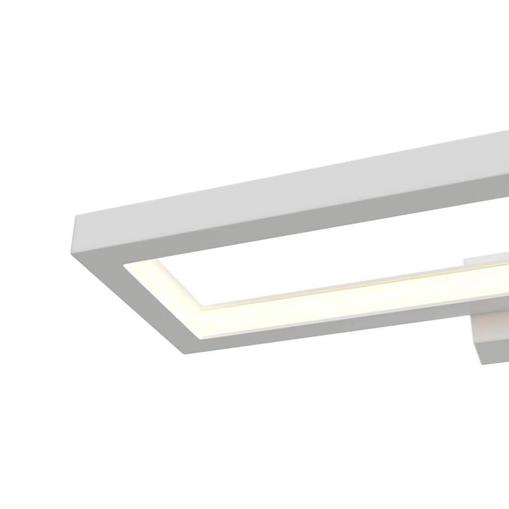 Everett LED Wandleuchte mit sandgestrahltem weißen Metallrahmen und integriertem LED Modul.