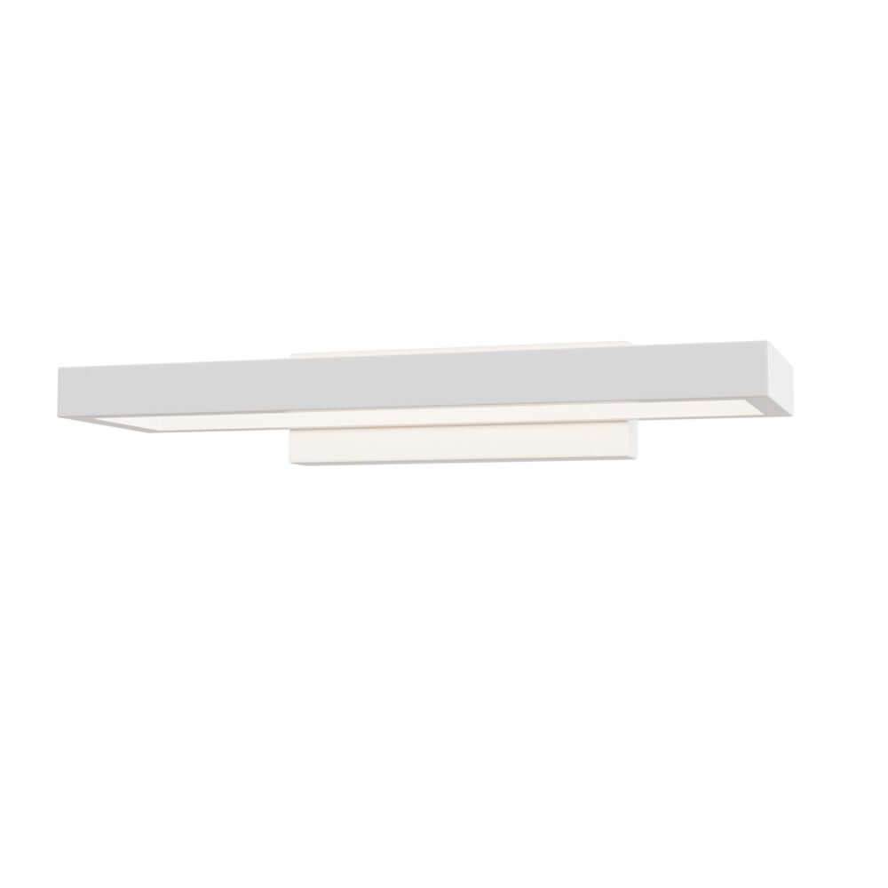 Everett LED Wandleuchte mit metallrahmen und sandgestrahlter weißer Ausführung, integriertes LED Modul.