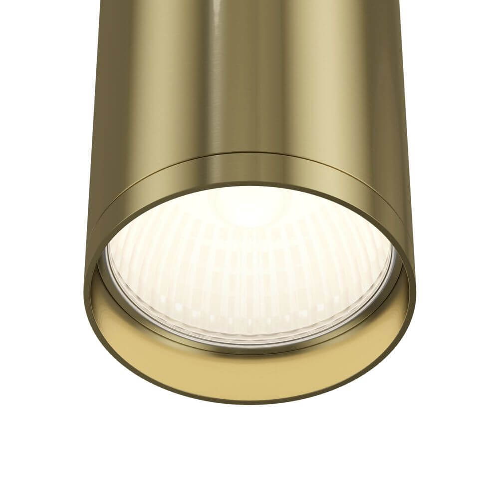 Focus S Deckenstrahler Mini in elegantem goldenen Design mit modernem LED-Licht.