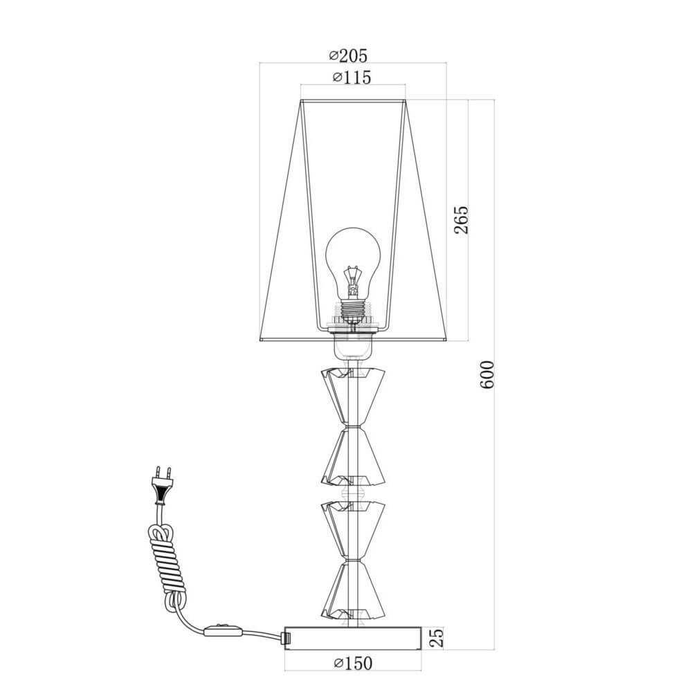 Florero Tischlampe Big mit modernem Design und detaillierten Maßen für dein Zuhause.