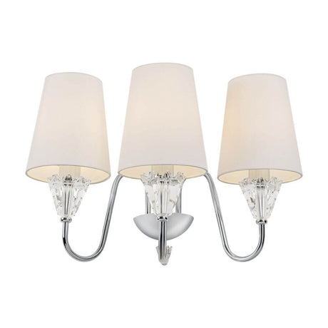 Florero Wandleuchte 3-flammig mit eleganten Abdeckungen und Kristallelementen.