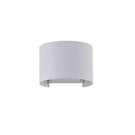 Fulton LED round outdoor wall light IP54 in a modern white design, ideal for outdoor areas.
