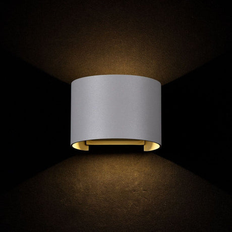 Fulton LED round outdoor wall light IP54: modern metal lamp with adjustable LED light beam